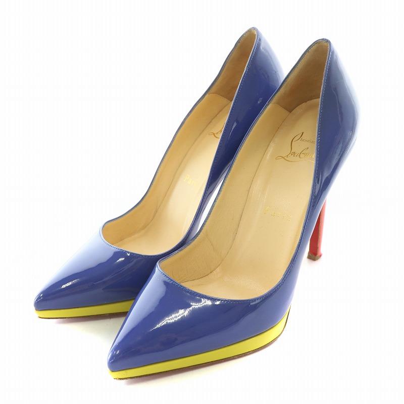 Christian Louboutin パンプス エナメル ラウンドトゥ 38 クリスチャンルブタン エナメル ラウンドトゥ ハイヒール パンプス