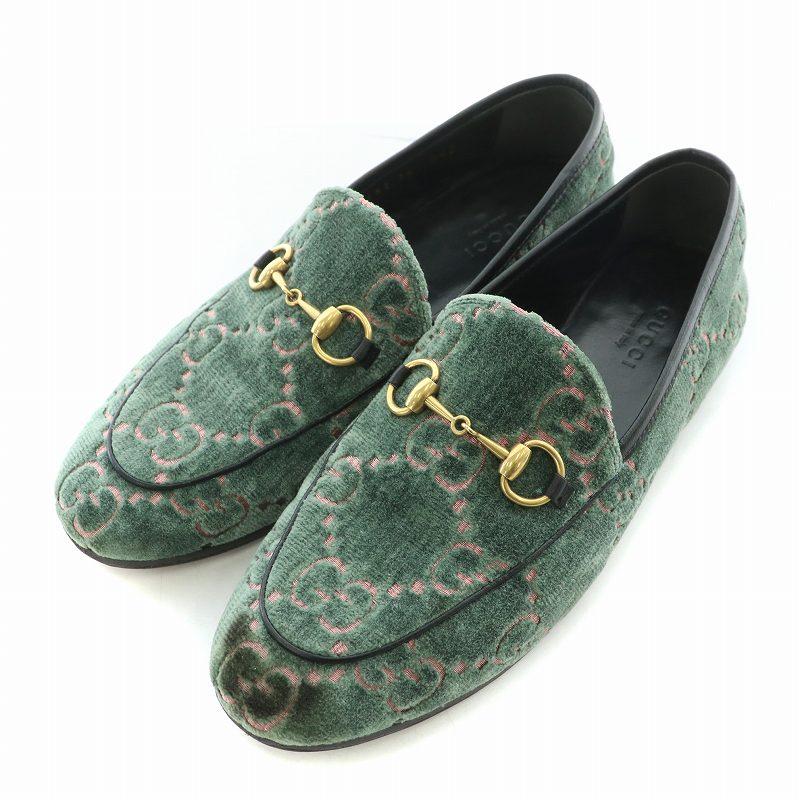 美品 GUCCI グッチ ホースビット ローファー ヨルダーン 35.5 ヨルダーン〕メンズ ホースビット ローファー ・ダークグリーン