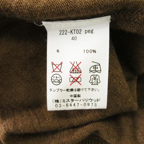 N.HOOLYWOOD Vネックセーター 長袖 ウール 薄手 ストレッチ 40 L 茶 ブラウン /CK7 ■GY19 メンズ 【サイケデリック】