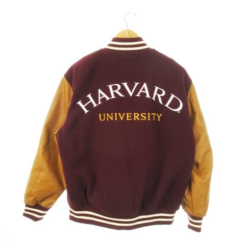GU パデッドスタジャン Harvard university ブルゾンジャケット 切替