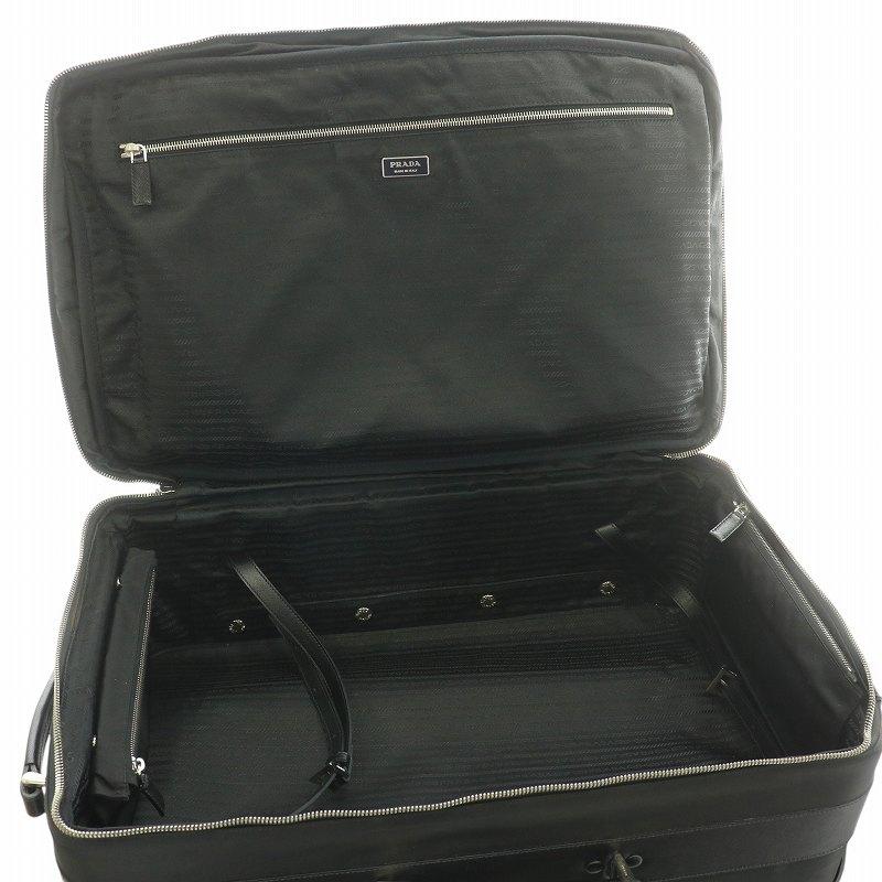 美品　プラダ　キャリーケース　三角ロゴ　サフィアーノ　ナイロン　旅行　ブラック 美品 プラダ キャリーケース 三角ロゴ サフィアーノ ナイロン