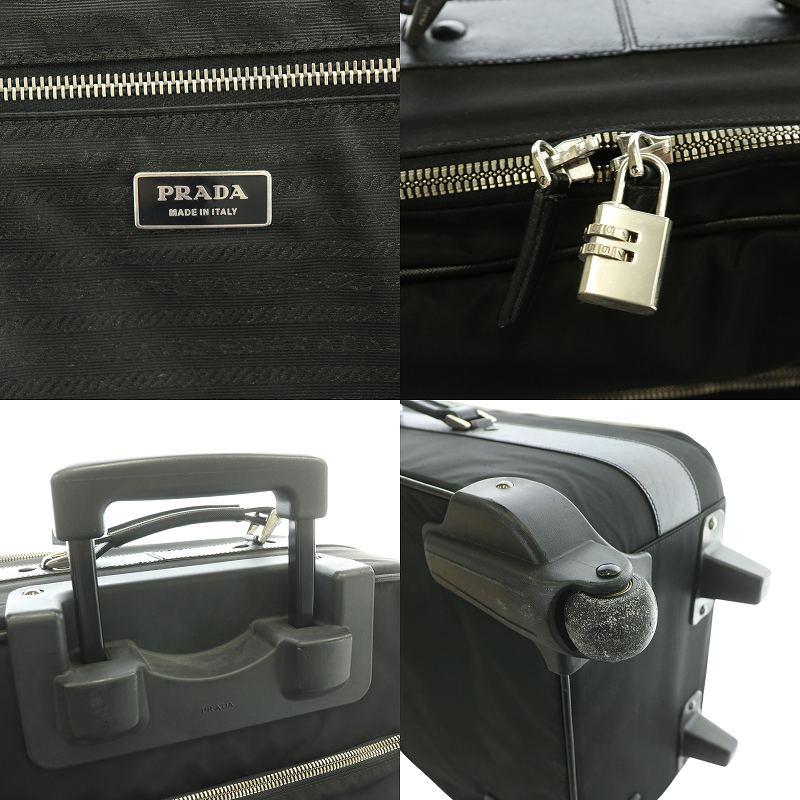 プラダ キャリーケース 三角プレート ナイロン キャリーバッグ PRADA スーツケースキャリーケースナイロンレザー三角ロゴプレート
