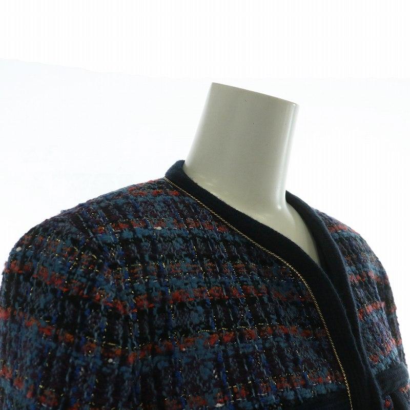 Sandro Paris チェック柄ツイードジャケット 未使用品 サンドロ sandro ツイードジャケット アウター ウール混 ノー