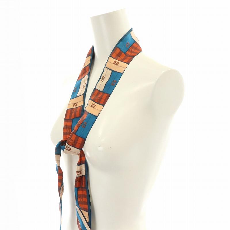 FENDI フェンディ スカーフ バンダナ 絹 シルク ラッピー 総柄  