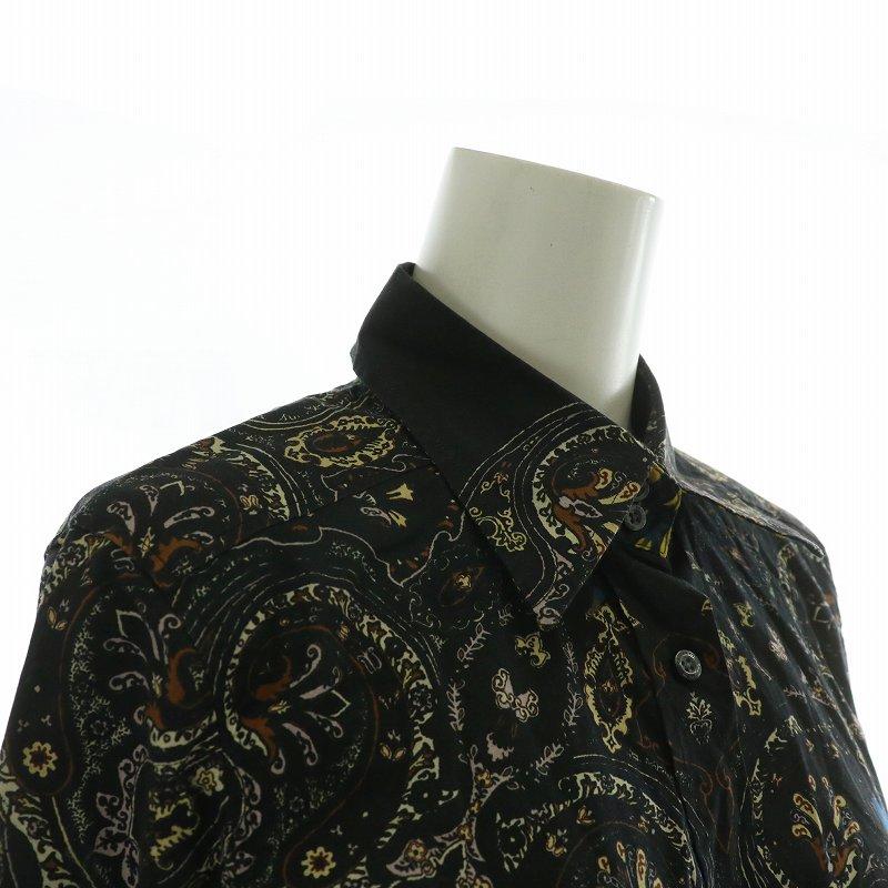 エトロ　レディース長袖シャツ ETRO（エトロ） シャツ ブラウス 長袖 総柄 38 M 黒 ブラック /XZ