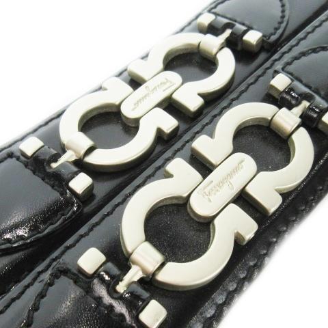 サルヴァトーレフェラガモ　ベルト　ガンチーニ　シルバー金具 レザー　黒　茶色 FERRAGAMO（フェラガモ） リバーシブル ガンチーニ ベルト メンズ