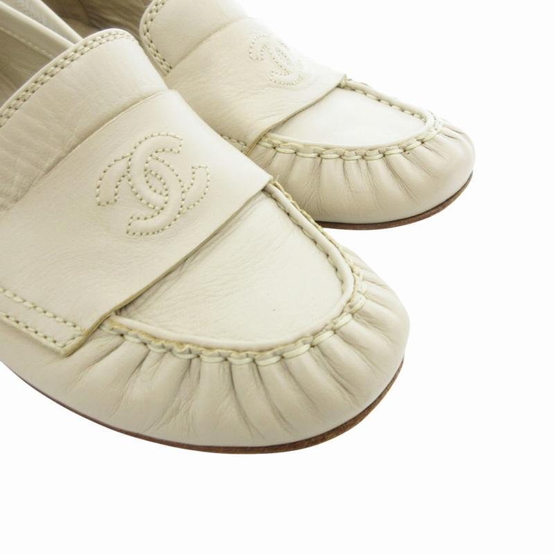 シャネル ココマーク マトラッセ ローファー シャネル ココマーク マトラッセ レザー ローファー 38