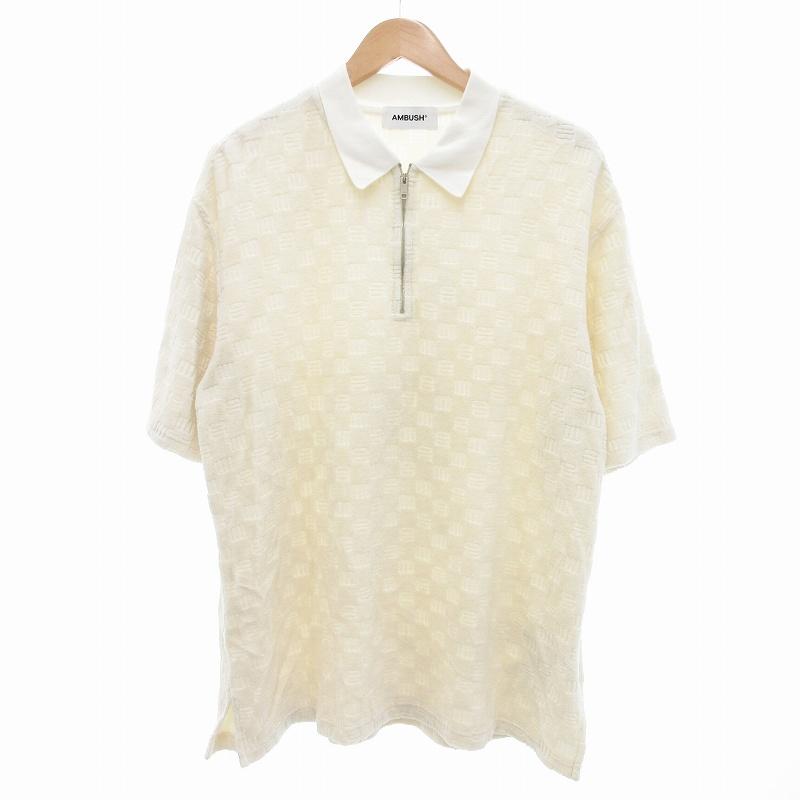 アンブッシュ AMBUSH モノグラムポロシャツ 半袖 ハーフジップ 総柄 