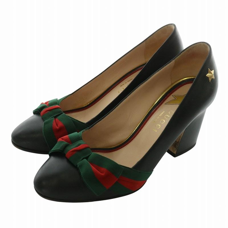 GUCCI（グッチ） パンプス レザー ラウンドトゥ チャンキー