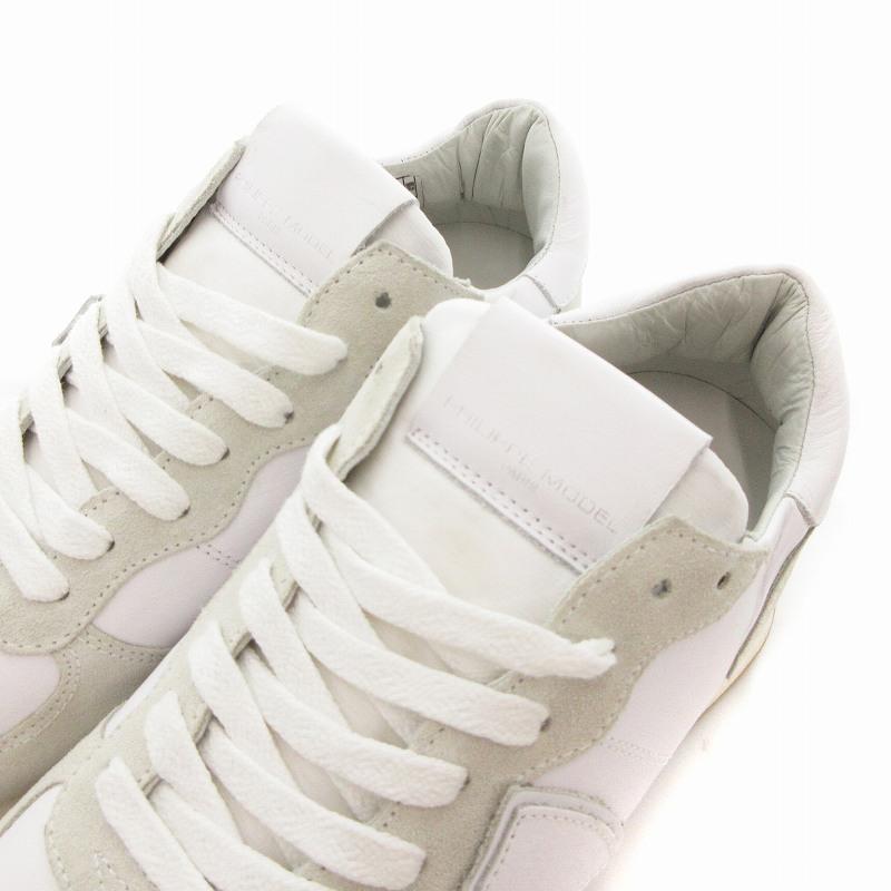 【中古】フィリップモデル PHILIPPE MODEL TRPX LOW トロペエックス レザースニーカー スエード ローカット 38 白系 フィリップモデル PHILIPPE MODEL TRPX LOW トロペエックス レザー