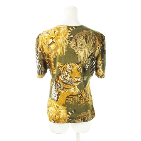イタリヤ 伊太利屋 GK カットソー ヘンリーネック 半袖 アニマル 茶 9A2 イタリヤ 伊太利屋 GK カットソー Tシャツ ラウンドネック 半袖