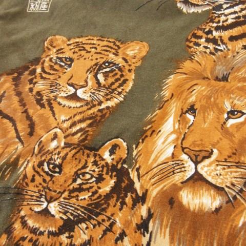 イタリヤ 伊太利屋 GK カットソー ヘンリーネック 半袖 アニマル 茶 9A2 イタリヤ 伊太利屋 GK カットソー Tシャツ ラウンドネック 半袖