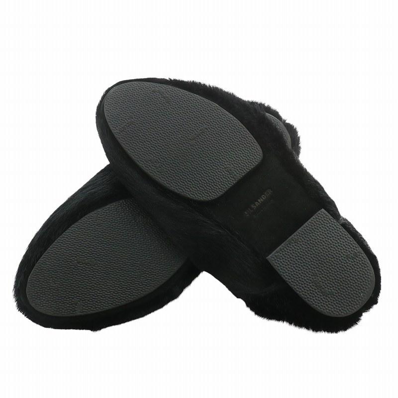 ジルサンダー JIL SANDER スリッポン フラットシューズ ハラコ ファー