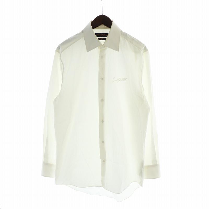 【中古】ルイヴィトン LOUIS VUITTON 2023年 REGULAR FIT シャツ ワイシャツ 長袖 刺繍 ロゴ 39 白 ホワイト VCCM07 LOUIS VUITTON（ルイ・ヴィトン） LOUIS VUITTON 2023年 REGULAR FIT
