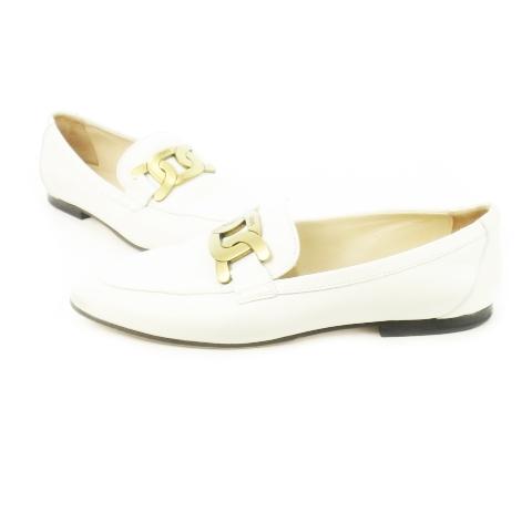 TOD'S トッズ 23cm コインローファー レザー 白系 36 ホワイト TOD'S トッズ 23cm コインローファー レザー 白系 36 ホワイト