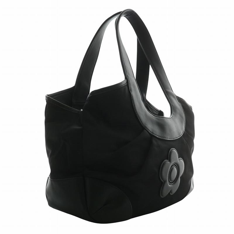 完売品　マリクワ　ハンドバッグ　ブラック　デイジー　花柄　黒　本革　レザー　冬 完売品 マリクワ ハンドバッグ ブラック デイジー 花柄 黒 本革 レザー