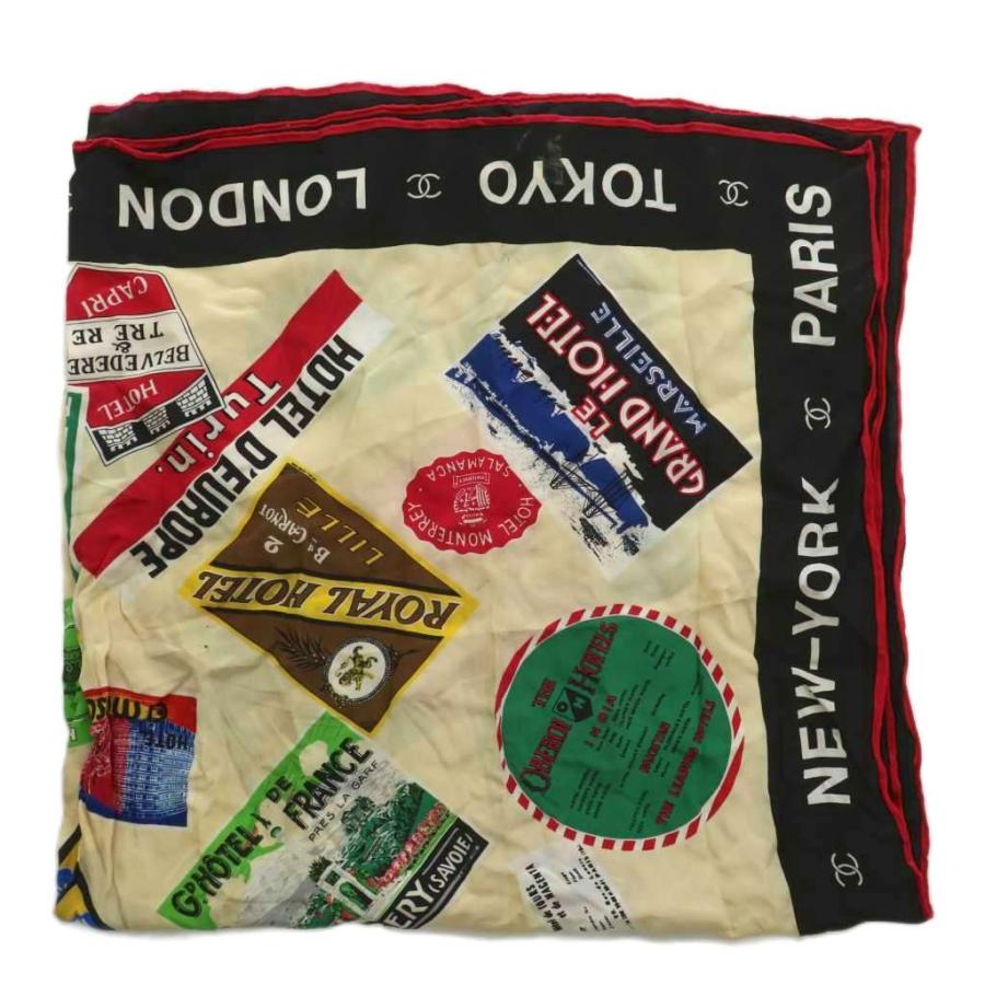 CHANEL（シャネル） スカーフ 絹 シルク 世界のホテル 総柄 ココマーク