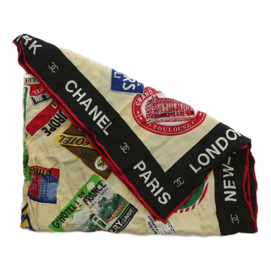 CHANEL（シャネル） スカーフ 絹 シルク 世界のホテル 総柄 ココマーク
