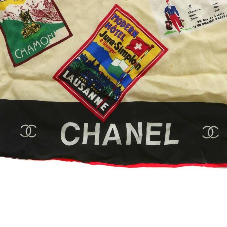 CHANEL（シャネル） スカーフ 絹 シルク 世界のホテル 総柄 ココマーク
