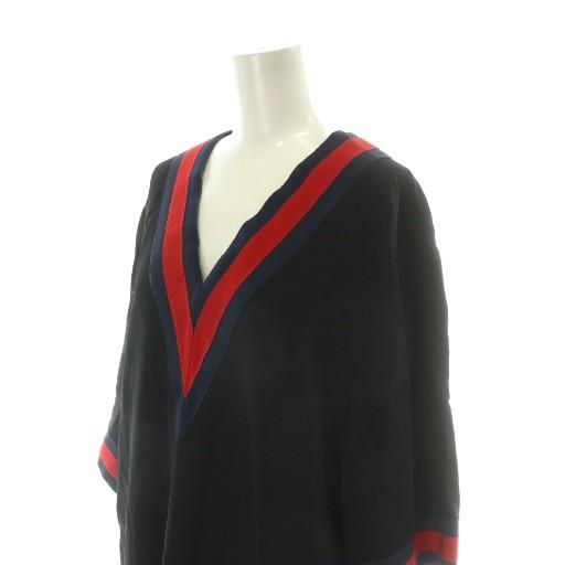 GUCCI（グッチ） ワンピース ロング 半袖 Vネック シェリーライン