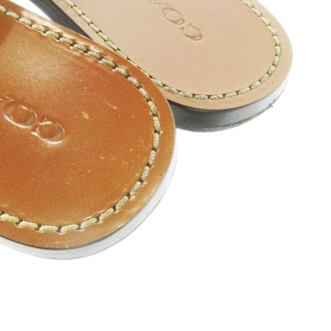 COACH（コーチ） スライドサンダル ミュール フラット レザー 革