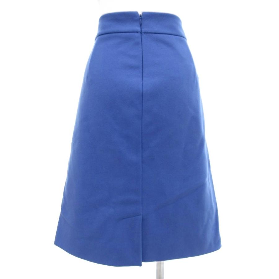 ジルサンダー JIL SANDER NAVY タイトスカート ひざ丈 メルトン 42 青 