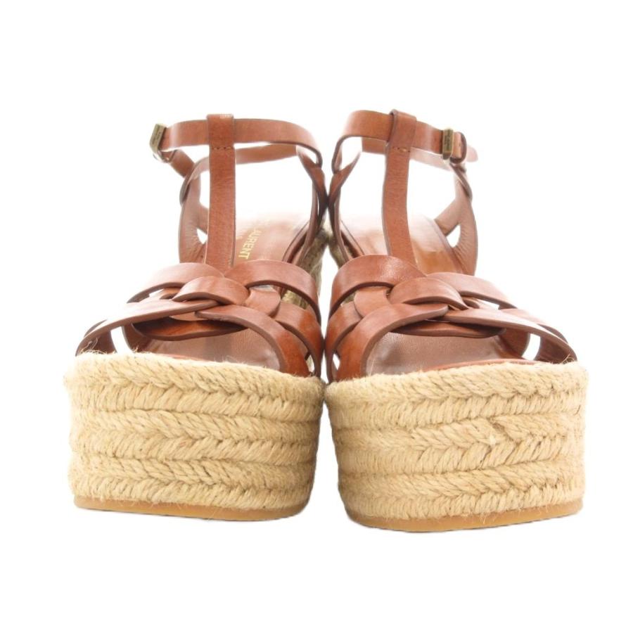 SAINT LAURENT ブラウンウェッジサンダル SAINT LAURENT ブラウンウェッジサンダル