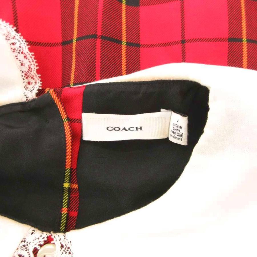 COACH コーチ タータン ベビードール ドレス 半袖ワンピース