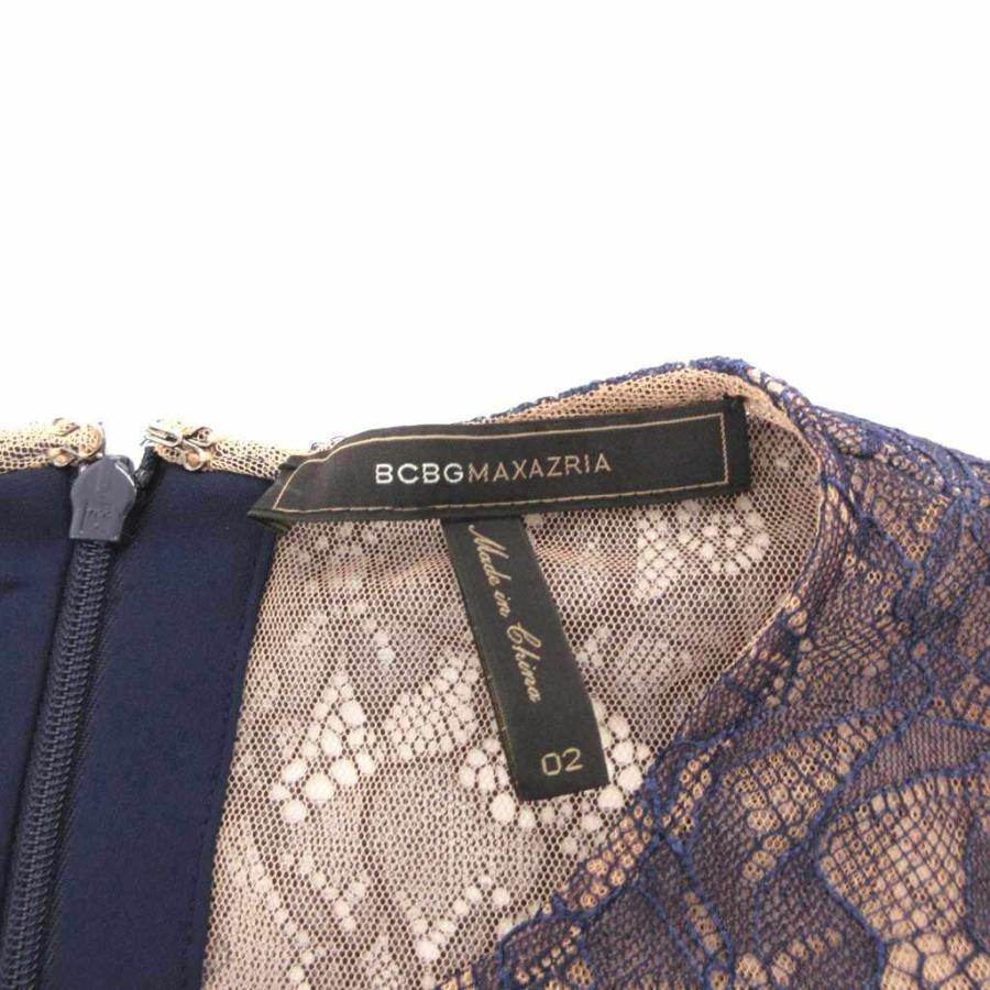 【中古】ビーシービージーマックスアズリア カスケードバック ラッフル サイドスリット ドレスワンピース 2 ビーシービージーマックスアズリア BCBGMAXAZRIA カスケードバック