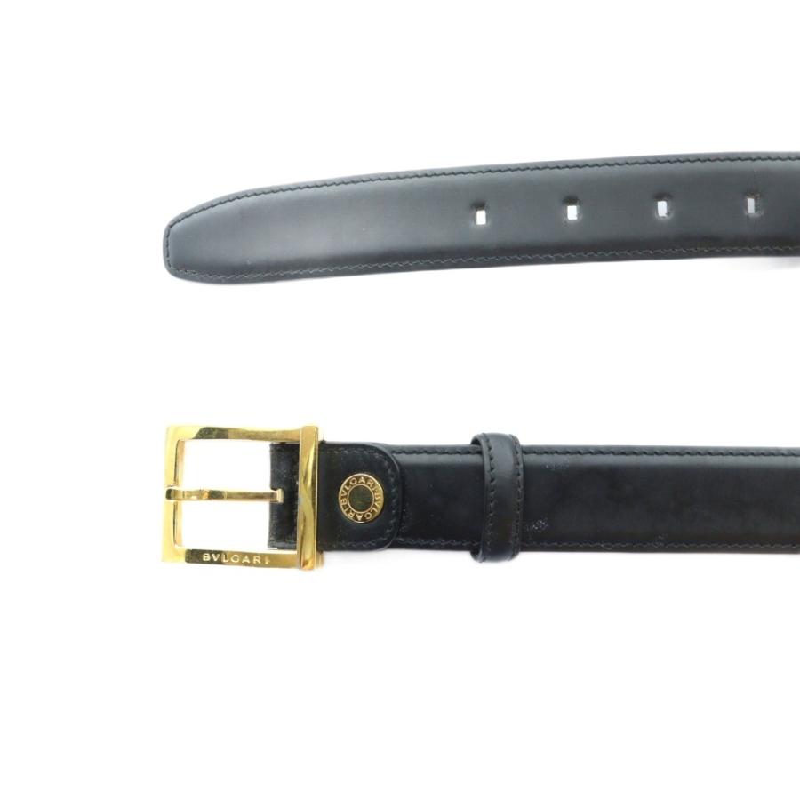 【美品】 ブルガリ ベルト ロゴマニア サークルロゴ ゴールド金具 ブラック 中古・古着通販】BVLGARI (ブルガリ) ロゴマニア バックルベルト
