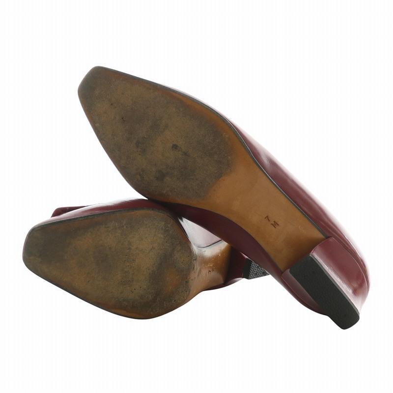 Bally（バリー） パンプス レザー スクエアトゥ ローヒール 7 24cm 赤