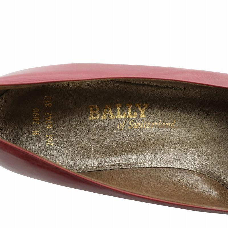Bally（バリー） パンプス レザー スクエアトゥ ローヒール 7 24cm 赤
