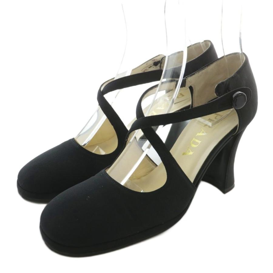 ムア MUA アンクルストラップ エナメルパンプス （ブラックエナメル