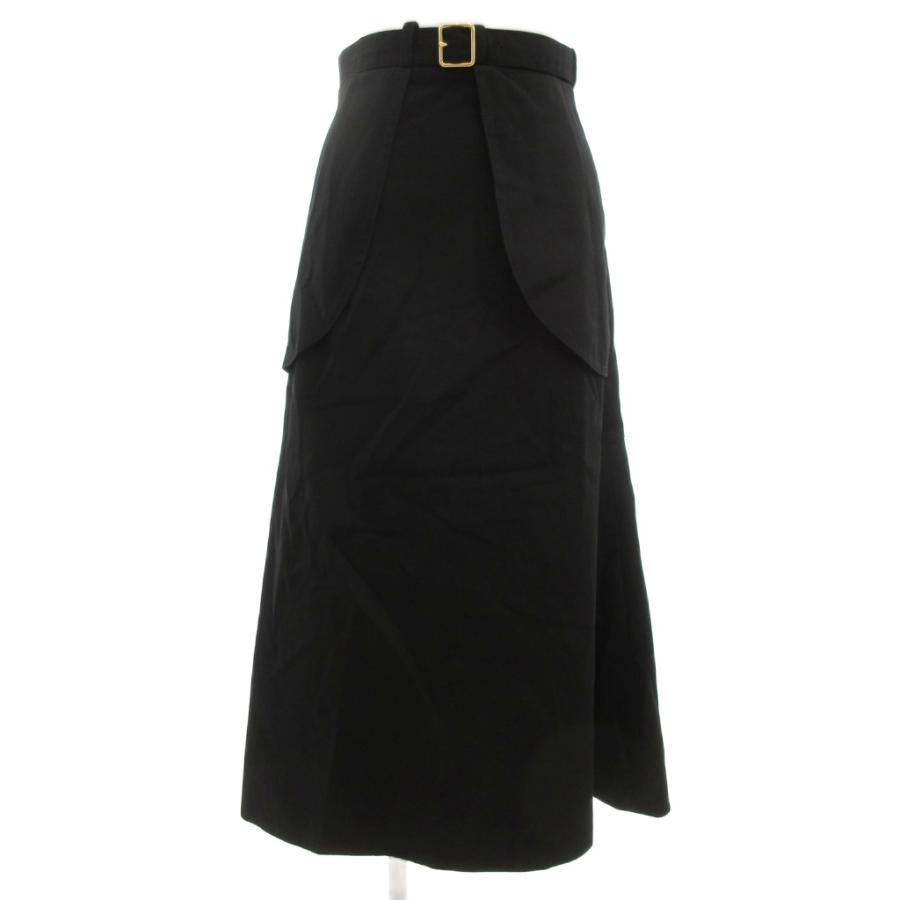 【中古】未使用品 パトゥ PATOU タグ付 23SS ポケットデザイン ベルト付き コットンツイル フレアロングスカート 34 未使用品 パトゥ PATOU タグ付き 23SS ポケットデザイン ベルト付き