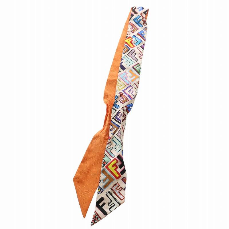 FENDI（フェンディ） ラッピー スカーフ スキニー 絹 シルク ズッカ柄