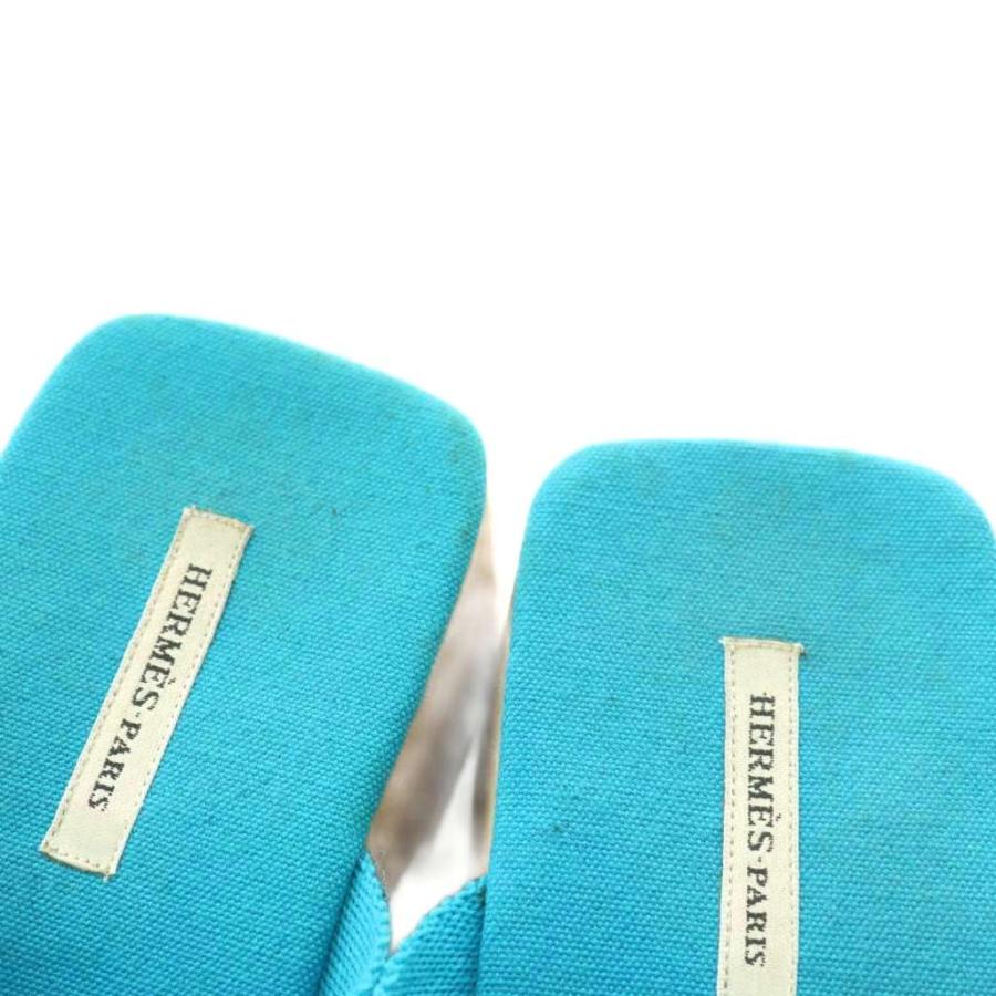 HERMES（エルメス） サンダル キャンバス オープントゥ ウッドソール