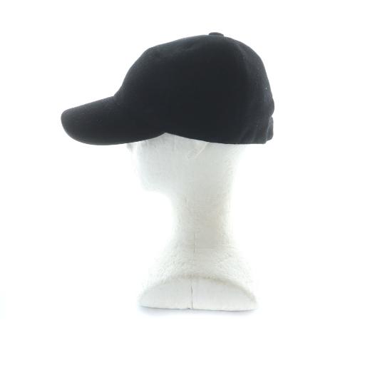 HERMES（エルメス） キャップ 帽子 ロゴ 刺繍 アンゴラ 59cm 黒