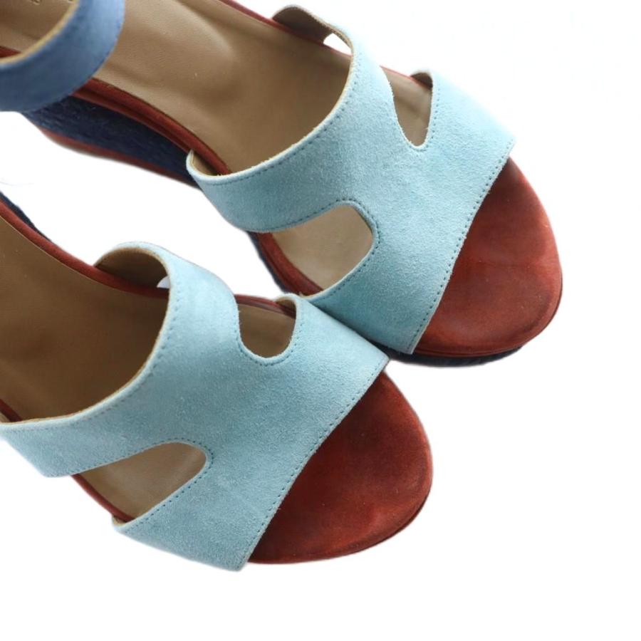 HERMES（エルメス） サンダル スエード ウェッジソール ストラップ