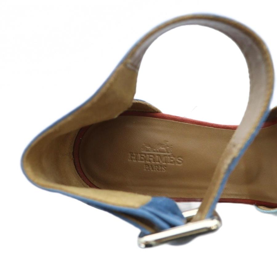 HERMES（エルメス） サンダル スエード ウェッジソール ストラップ