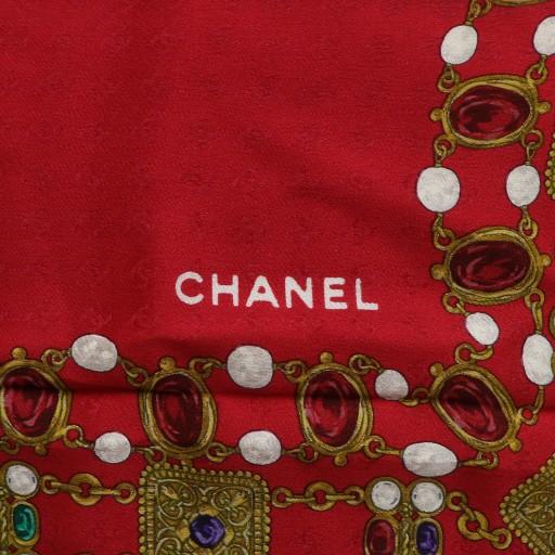 CHANEL（シャネル） スカーフ 大判 絹 シルク ジュエリー柄 総柄 ココ
