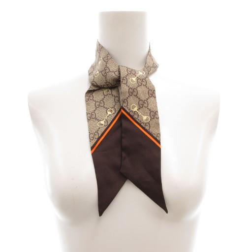 GUCCI（グッチ） 美品 ネックボウ スカーフ GGプリント ホースビット