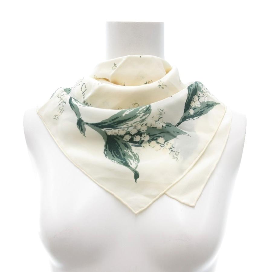 稀少【レア柄】Christian Diorクリスチャンディオール鈴蘭柄スカーフ