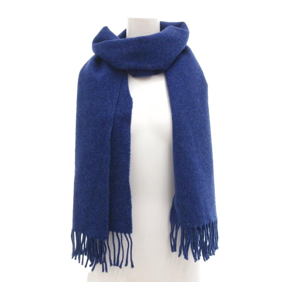 Acne Studios マフラー 正規品 男女兼用 アクネ ストゥディオズ Acne Studios マフラー フリンジ 無地 青