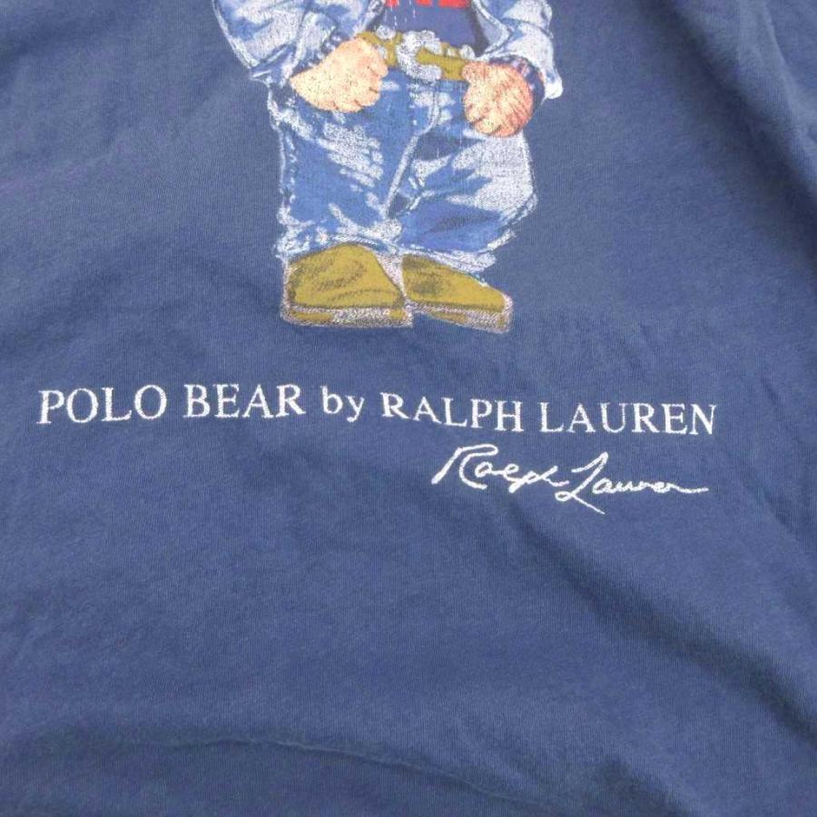 【中古】ポロ ラルフローレン Tシャツ カットソー 半袖 ポロベア シングルステッチ 紺 ネイビー /BS ☆AA★ ■GY19 ポロ ラルフローレン POLO RALPH LAUREN Tシャツ カットソー 半袖