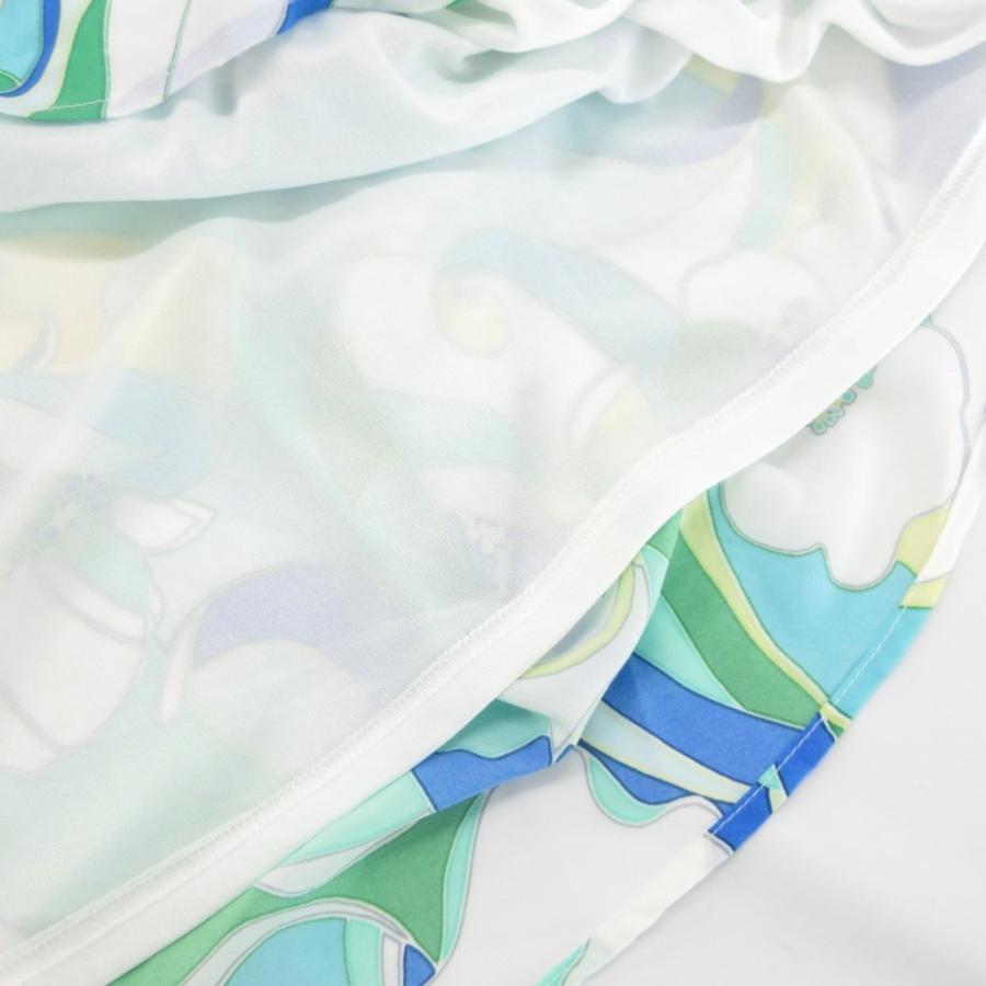 【中古】タハリ TAHARI ワンピース ロング ノースリーブ 総柄 4 青 ブルー 緑 グリーン /BS ■GY19 タハリ TAHARI ワンピース ロング ノースリーブ 総柄 4 青 ブルー 緑