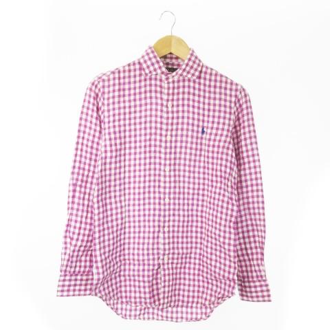 【美品】ポロ ラルフローレン リネンチェックシャツ 刺繍ロゴ クラシック フィット リネン シャツ WMPOSHTNDO20925