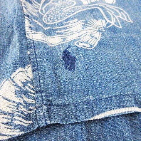 POLO RALPH LAUREN アロハシャツ 半袖 リネン 麻 オープンカラー