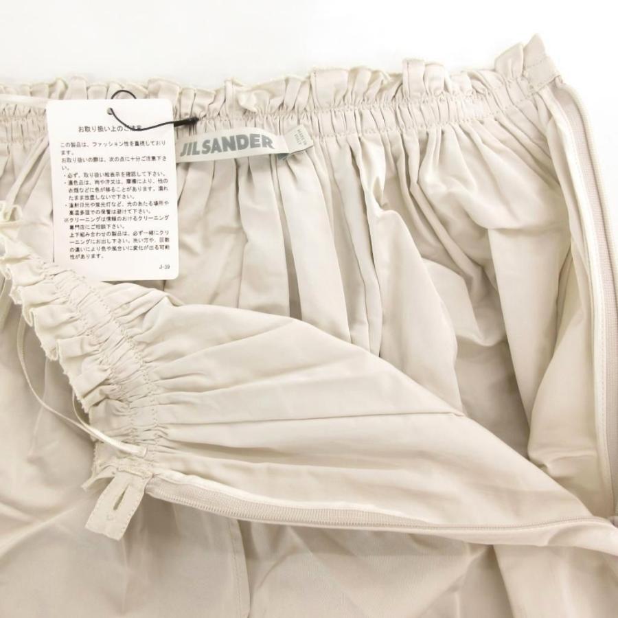 ジルサンダー JIL SANDER 美品 ギャザースカート ひざ丈 シルク混 32