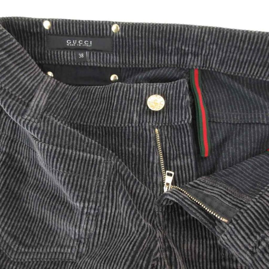 GUCCI グッチ コーデュロイ フレアパンツ ブーツカット 38 グレー /UO  