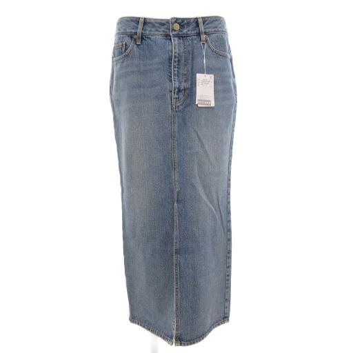 【中古】未使用品 ミューズ ドゥーズィエム クラス 24SS デニム ダブルスリット スカート ロング USED加工 38 ブルー 未使用品 ミューズ ドゥーズィエム クラス MUSE de Deuxieme Classe